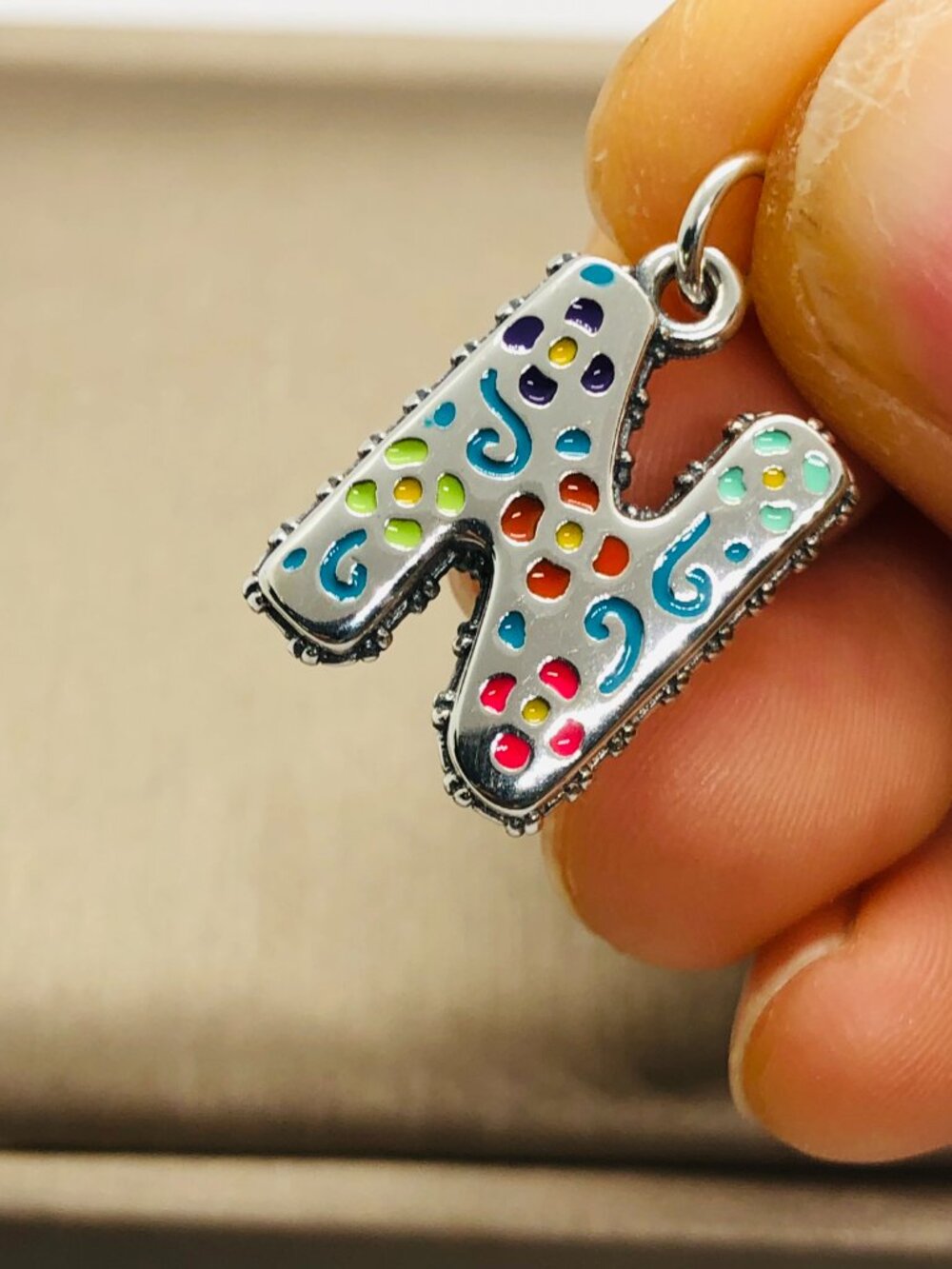 James Avery Enamel Consuela Floral Initial Charm Letter N Dangle Charm